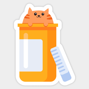 Antidepressant Cat Pill Bottle Mental Health Matters Sticker